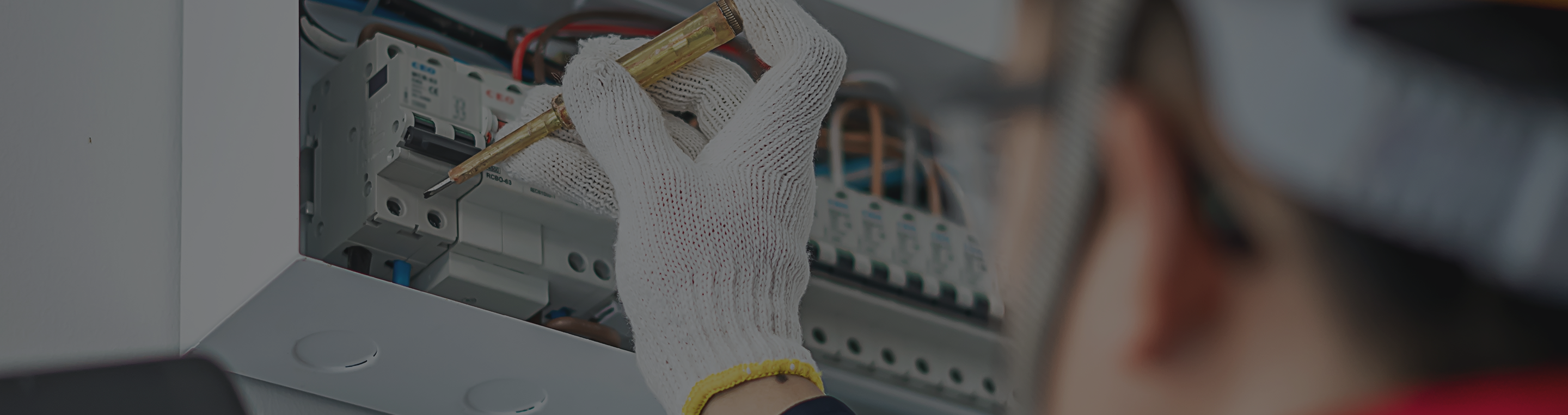 man using tester to check